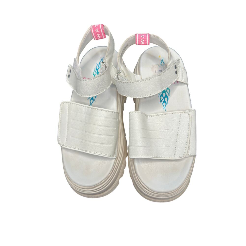 Coolway White Platform Sandals Casual‎ Classic Streetwear Open Toe Size 8